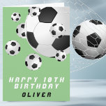 Fotboll Boll Grönt Kids Boy Grattis på födelsedage Kort<br><div class="desc">Fotbollskortet Boll Grönt Kids Boy Grattis på födelsedagen. Anpassa med ditt namn och gör ett hälsningskort på coolans födelsedag för en fotbollsspelare eller fotbollsspelare fläkt.</div>