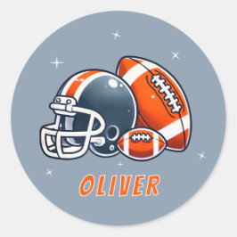 Fotboll Boll Helmet Tecknad Birthday Runt Klistermärke