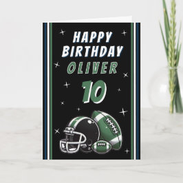 Fotboll Boll Helmet Tecknad Grattis på födelsedage Kort