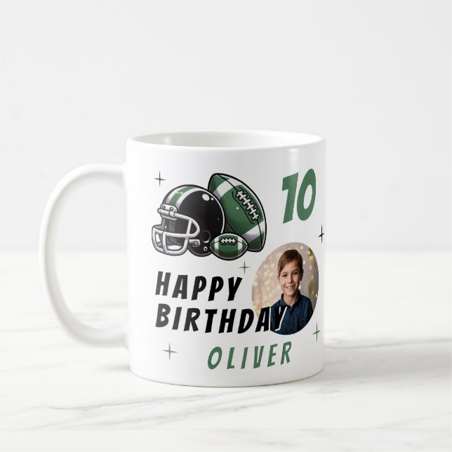 Fotboll Boll Hjälm Tecknad Bild Födelsedag  Kaffemugg (Vänster)