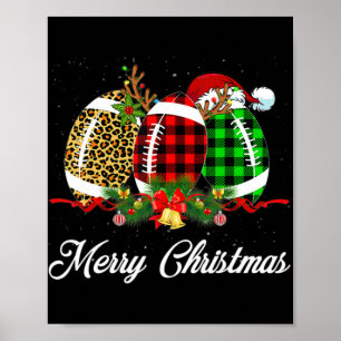 Fotboll Boll jul Leopard Red Play Santa Ha Poster