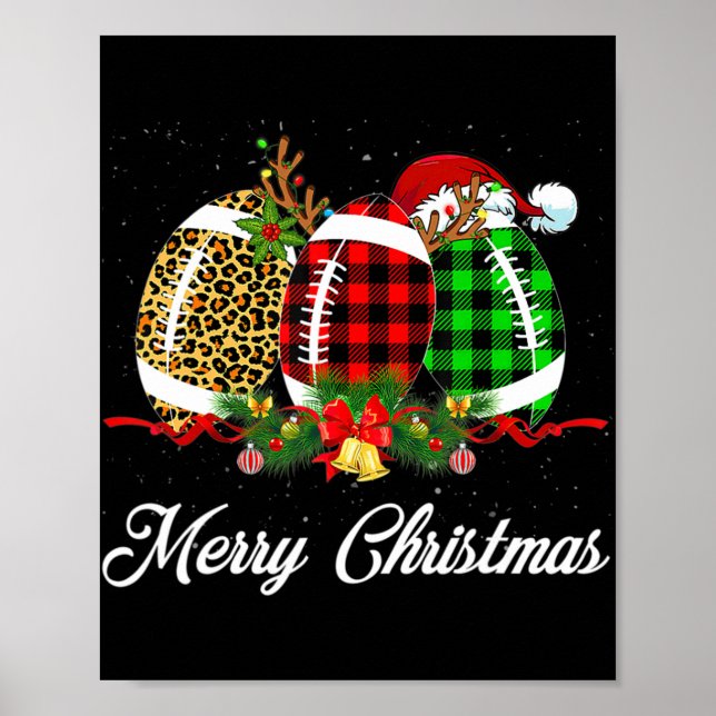 Fotboll Boll jul Leopard Red Play Santa Ha Poster (Framsidan)