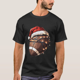 Fotboll Boll Santa Hat jul Ljus T Shirt