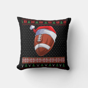Fotboll Boll Santa Hat jul Roligt Boll Santa P Kudde