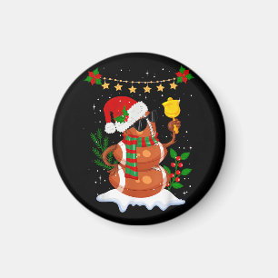Fotboll boll Snögubbe Santa Hat God jul Magnet