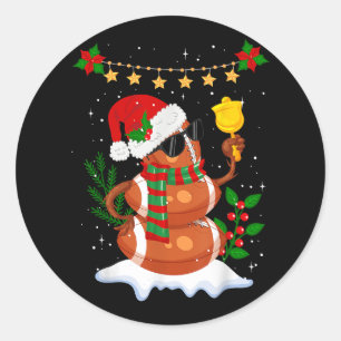 Fotboll boll Snögubbe Santa Hat God jul Runt Klistermärke