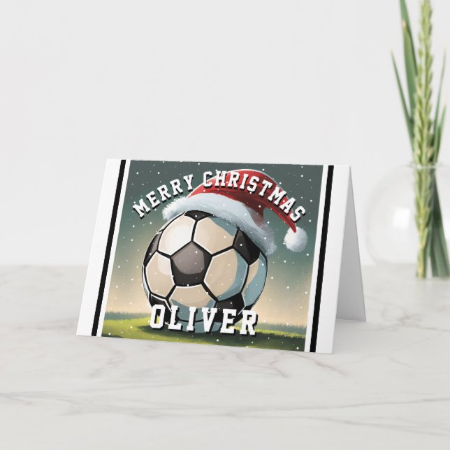 Fotboll Boll Tomtehatt Namn Jul  Kort (Framsida)