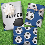 Fotboll Bollar Kids Namn Blue Birthday<br><div class="desc">Fotboll Bollar Kids Namn Blå födelsedag i,  Pappra Lakan. Anpassa med ditt namn eller radera texten.</div>