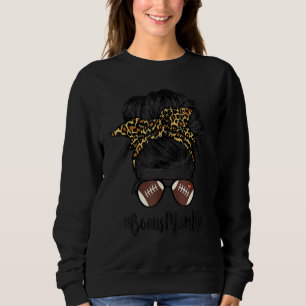 Fotboll Bonus Mamma Life Leopard Messy Bun Hair Mo T Shirt