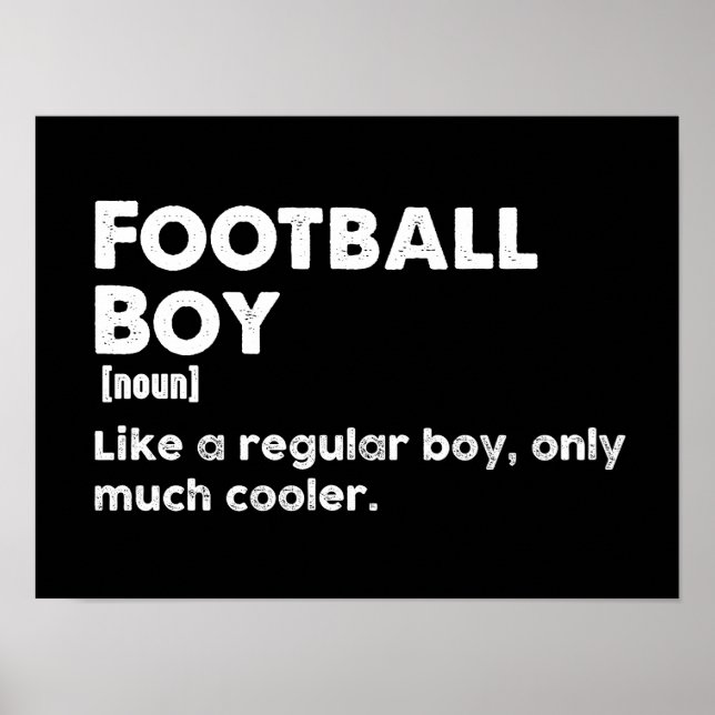 Fotboll Boy Funny Definition Football Älskare Poster (Framsidan)
