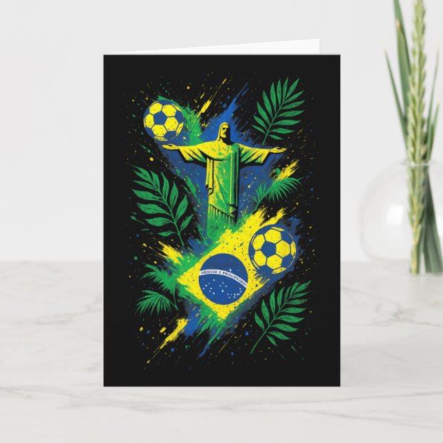 Fotboll Brasilien Fotboll Kristus Rio Kultur  Kort (Framsida)