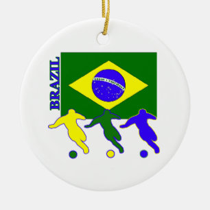 Fotboll Brasilien Julgransprydnad Keramik