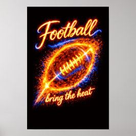 Fotboll Bring the Heat Eldig Boll Sportdesign | Poster