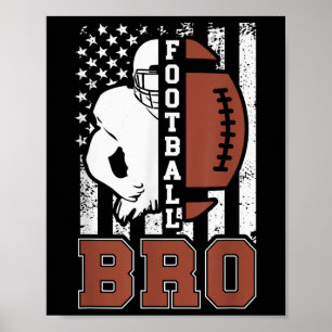 Fotboll Bro Us Flag Football Broder till en fotbol Poster