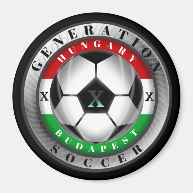 Fotboll Budapest Ungern Generation X Magnet (Framsidan)