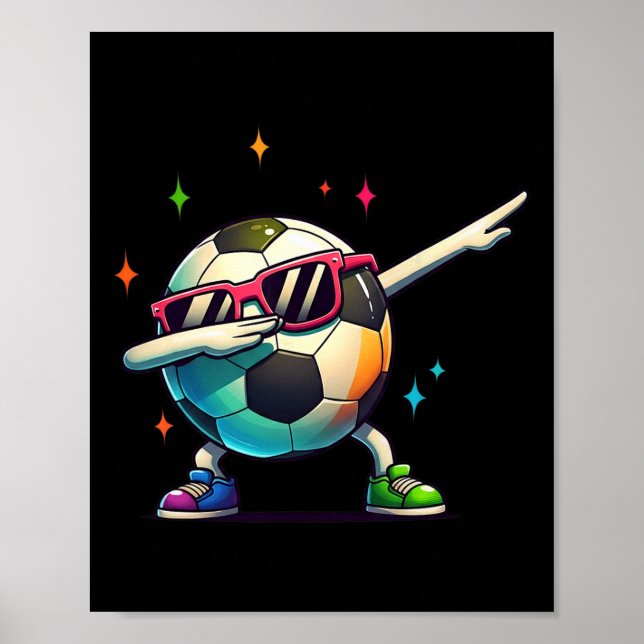 Fotboll Byll Dabbing Sungles Fotbollsspelare Barn  Poster (Framsidan)