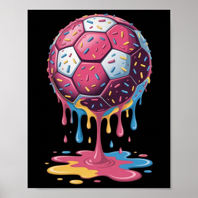Fotboll Byll Drip Glass Ström Män Kvinnor Spel Soc Poster (Framsidan)