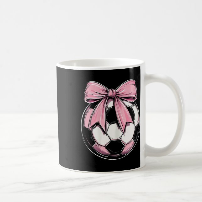 Fotboll Byll Rosa Coquette Bow Dainty Band Flickor Kaffemugg (Höger)