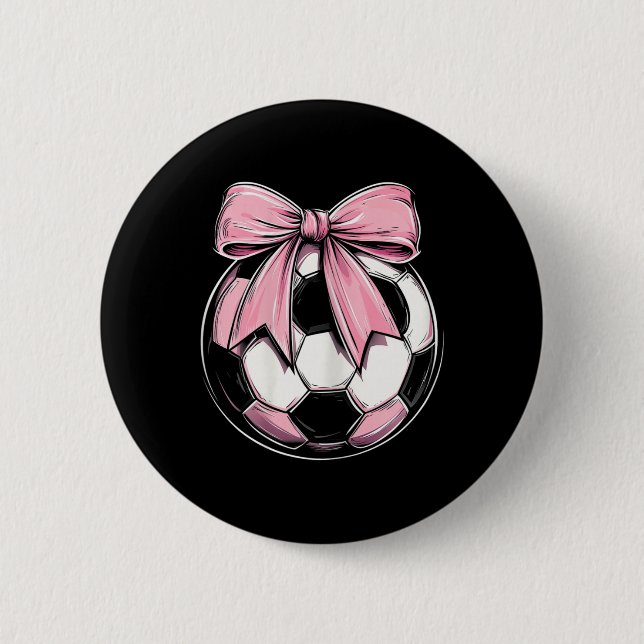 Fotboll Byll Rosa Coquette Bow Dainty Band Flickor Knapp (Framsida)
