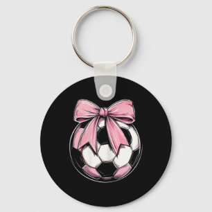 Fotboll Byll Rosa Coquette Bow Dainty Band Flickor Nyckelring