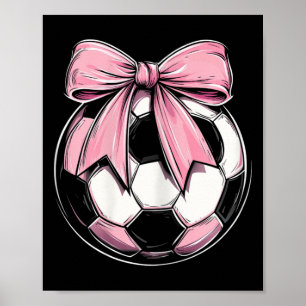 Fotboll Byll Rosa Coquette Bow Dainty Band Flickor Poster