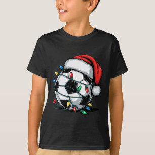 Fotboll Byll Santa Hatt Julbelysning Pajamas Xma T Shirt