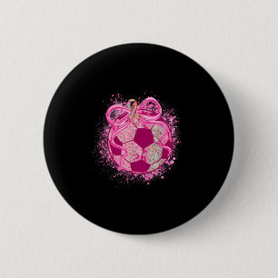 Fotboll Coquette Bow Bröstcancer Medvetenhet Rosa Knapp