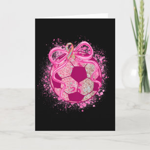 Fotboll Coquette Bow Bröstcancer Medvetenhet Rosa  Kort