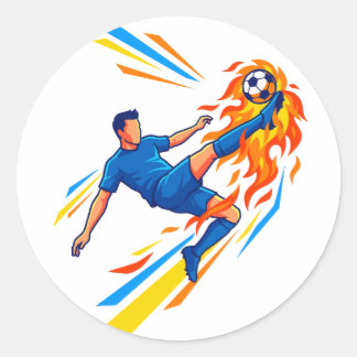 Fotboll Cyckel Spark Flammande Boll Sport Anteckni Runt Klistermärke