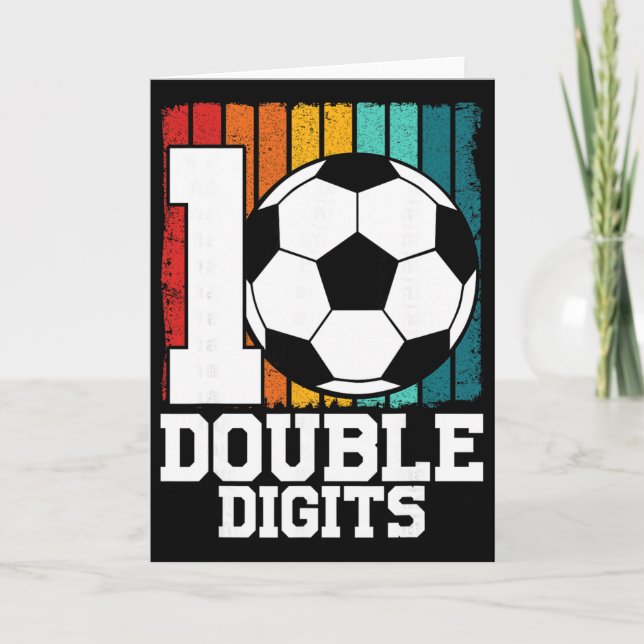 Fotboll Dubbla Siffror 10 År Gammal - 10-årsdag  Kort (Framsida)