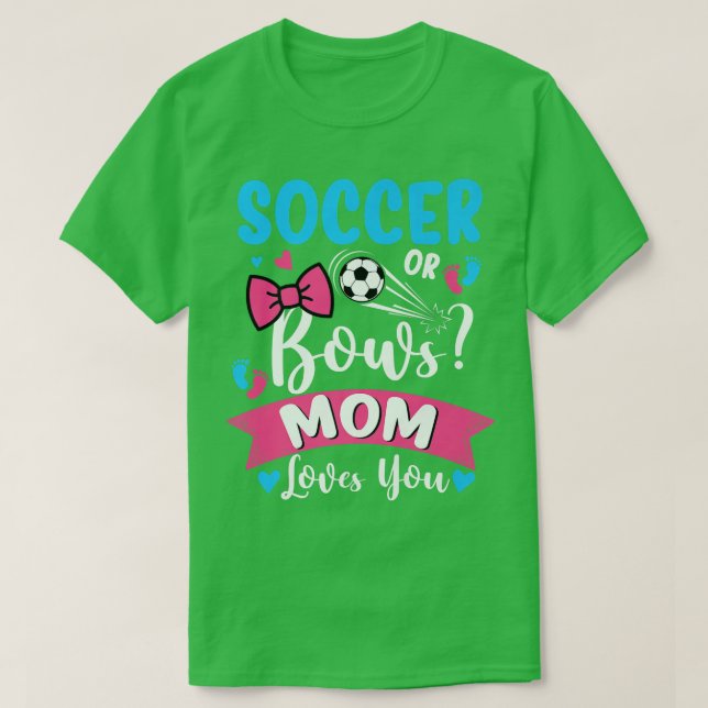 Fotboll eller Bows Mamma Kärlek du Gender Visa Bab T Shirt (Design framsida)