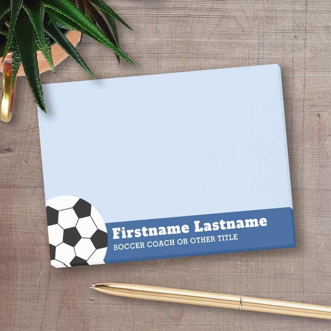 Fotboll eller lärare - Modern Teckning Post-it Block (Personalized Post-It Note - Soccer Football Theme)