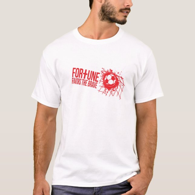 Fotboll England modig rödsportsslogan t-shirt (Framsida)