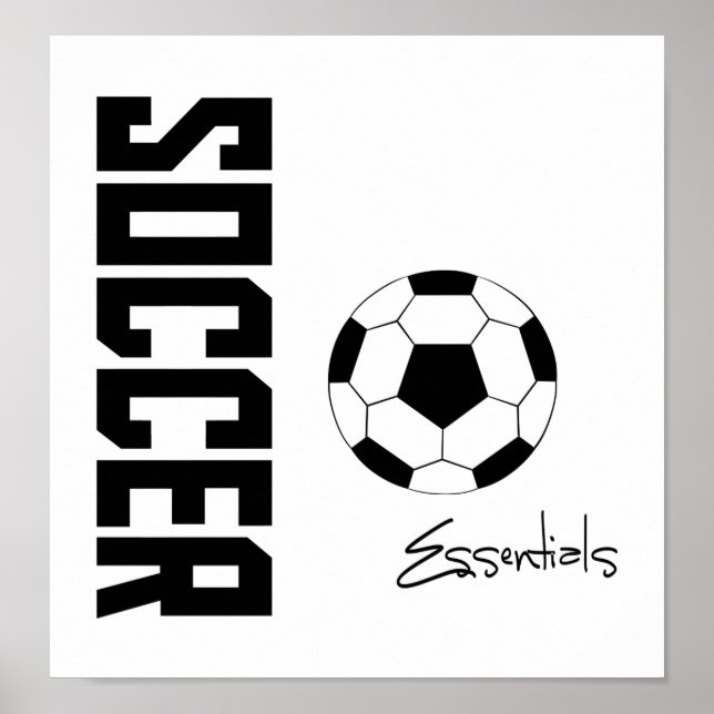 Fotboll Essentials (svart) Poster (Framsidan)