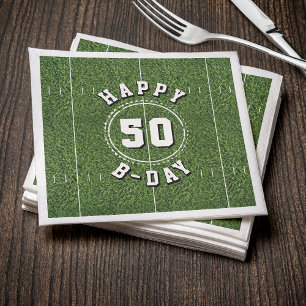 Fotboll Fält 50 Yard Line 50:e Födelsedagsfesten Pappersservett