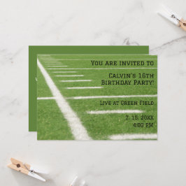 Fotboll fält födelsedagsfest inbjudan