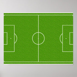 Fotboll Fält Mönster på gräs Poster
