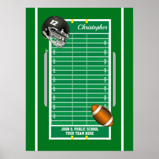 Fotboll Fält Player Helmet Namn | Nr | Skolor Poster