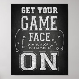 Fotboll FÅR DIN GAME ANSIKTE PÅ Skriv ut krita Poster