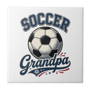 Fotboll Farfar Vintage Gravyr Tröja Design_1 Kakelplatta