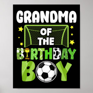 Fotboll Farmor Födelsedags Pojke Party Fotboll Fam Poster