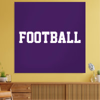 FOTBOLL Fet Sportig Vit Text På Djup Lila
