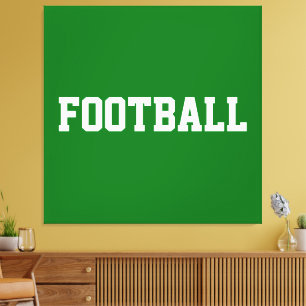 FOTBOLL Fet Sportig Vit Text På Ljusgrön Canvastryck