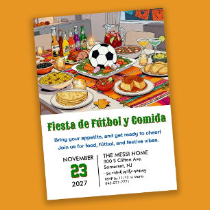 Fotboll Fiesta de Fútbol y Comida Inbjudningar