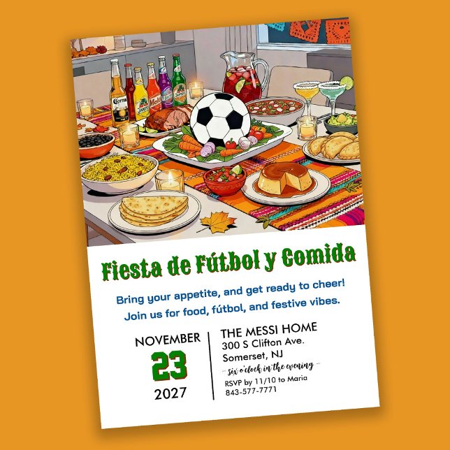 Fotboll Fiesta de Fútbol y Comida Inbjudningar (Skapare uppladdad)