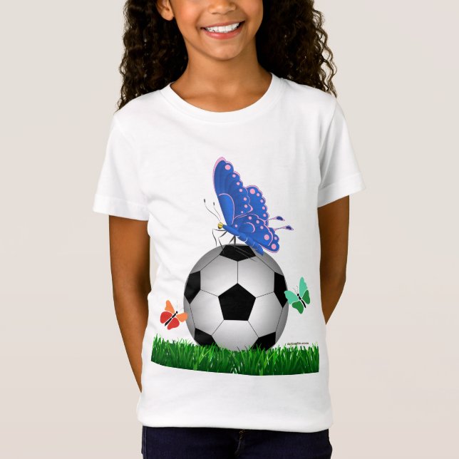 Fotboll fjärilar t shirt (Framsida)