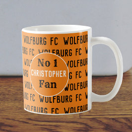 Fotboll Fläkt eller fotbollssupporter Guld & Black Kaffemugg