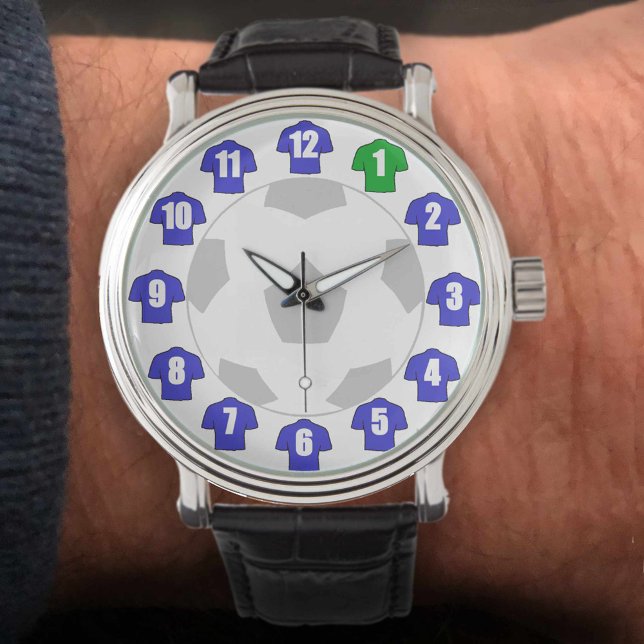 Fotboll Fläkt Gift Watch - med Blue Shirts Armbandsur (Skapare uppladdad)
