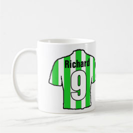 Fotboll Fläkt Grönt & White Stripe Soccer Shirt Kaffemugg