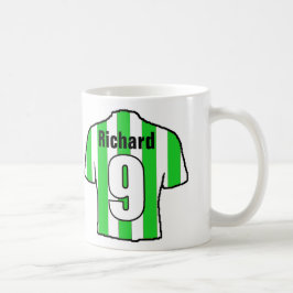 Fotboll Fläkt Grönt & White Stripe Soccer Shirt Kaffemugg